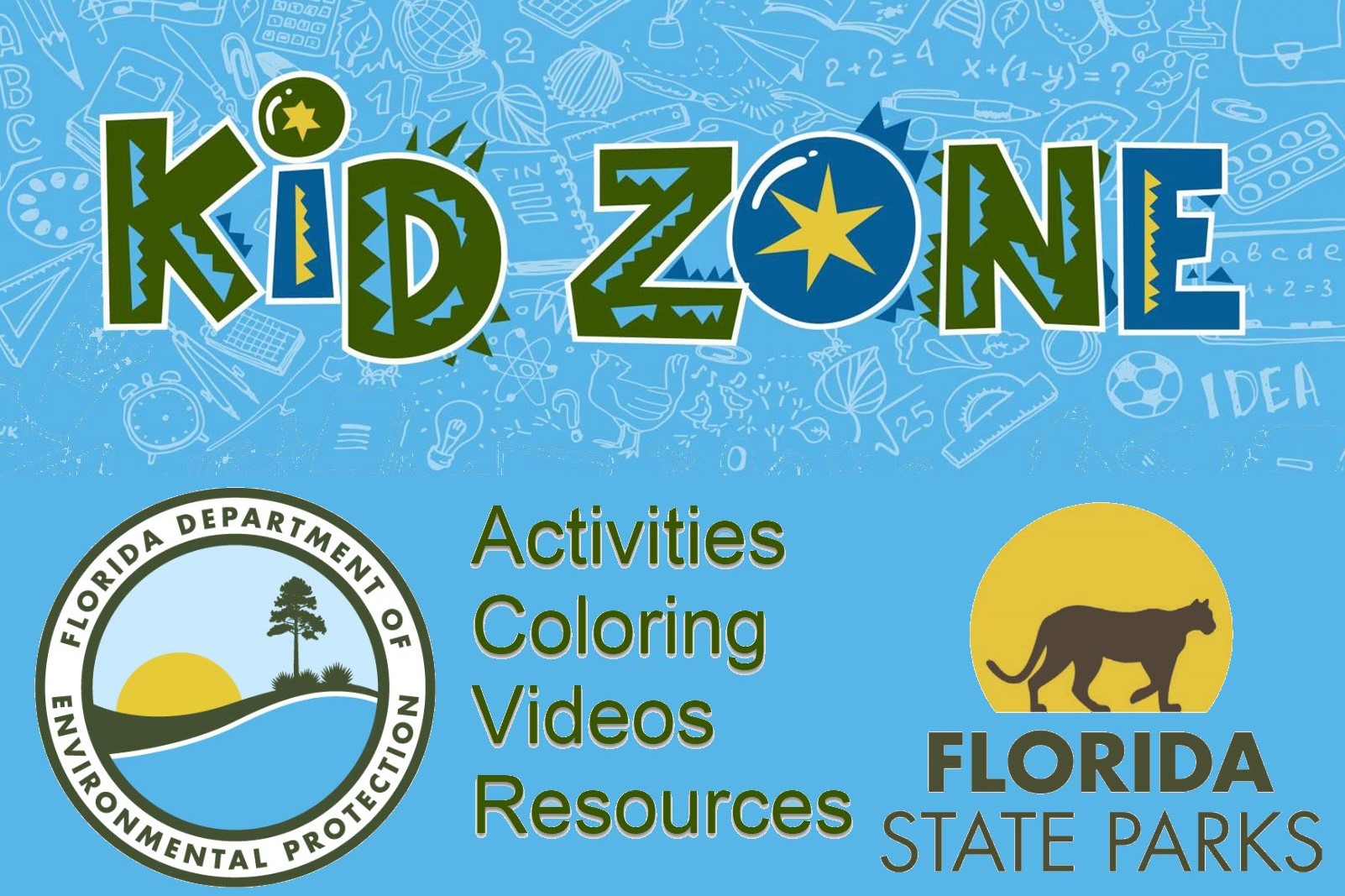 Kid Zone icon, includes activities coloring, videos, resources