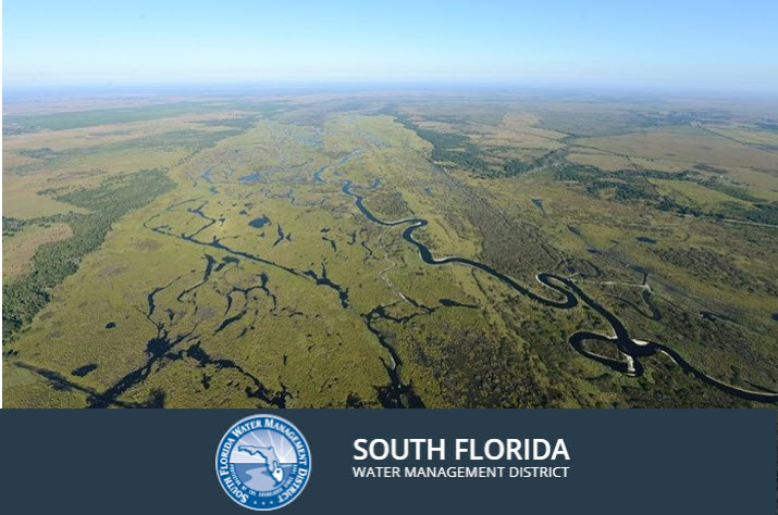 Looking north across the Phase I Kissimmee River restoration project area from 2,000 feet.