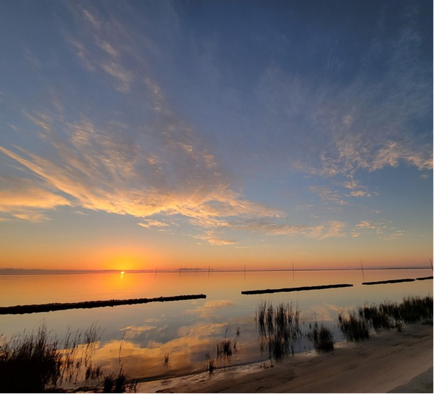Apalachicola bay at sunrise